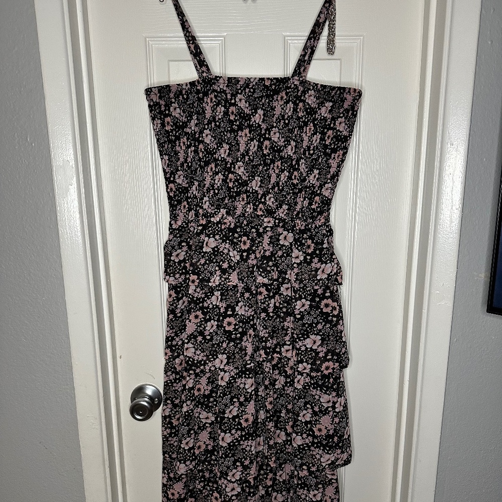 Floral Black and Pink Maxi Dress